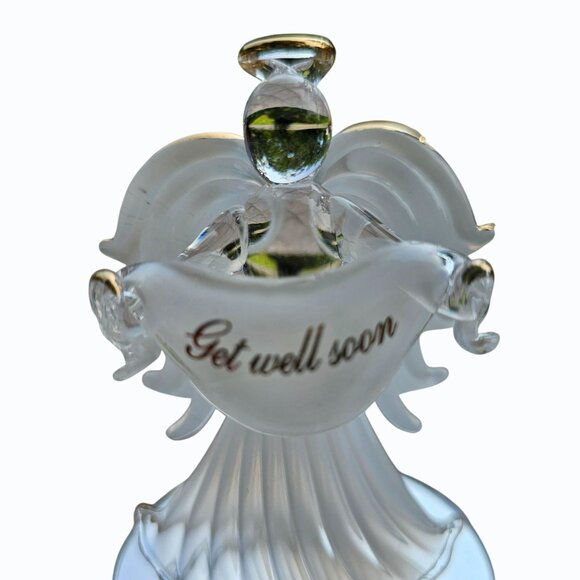 LaVori Originals Elegant Glass and 22 KT Gold "Get Well Soon" Angel Figurine - Picture 8 of 12